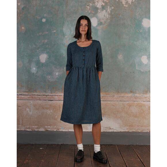 Pyne & Smith Linen No 12 Button Midi Dress XS - Picture 7 of 7